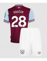 Otroške Nogometnih dresov West Ham United Tomas Soucek #28 Domači 2024-25 Kratki rokavi (+ hlače)